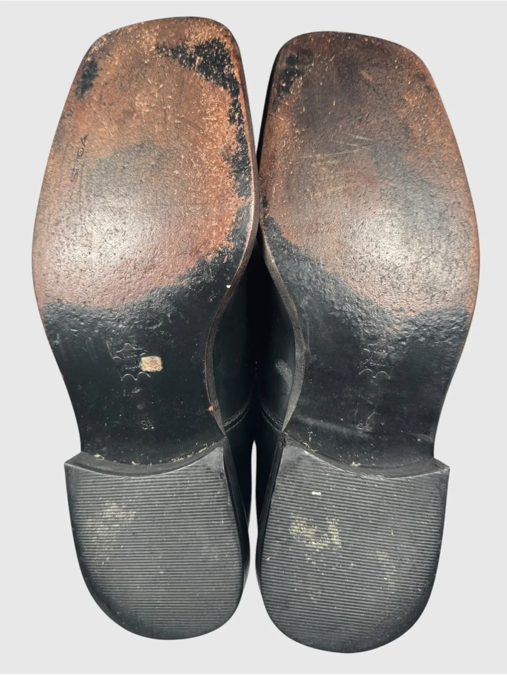 Via Spiga Silvio-A Black Leather Square Toe Dress Shoes 8.5M